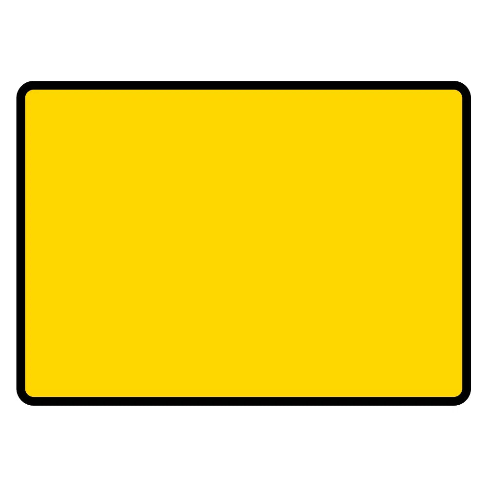 1050 x 750mm Blank Yellow (c/w Black Border) - Black Plastic CR1 Quick Fit Sign