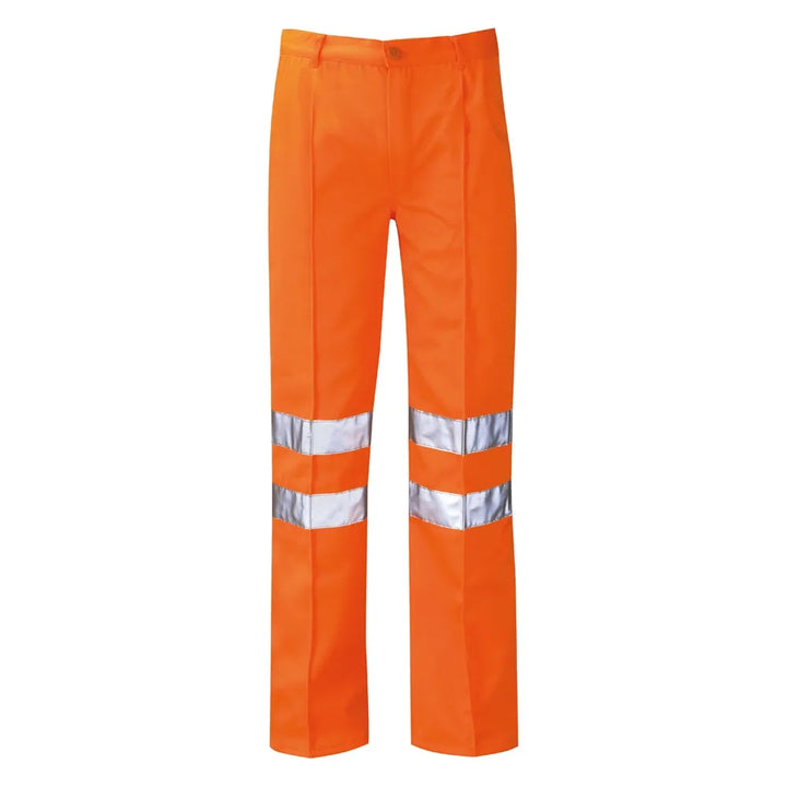 High Visibility Polycotton Trousers for Rail Workers - Orange