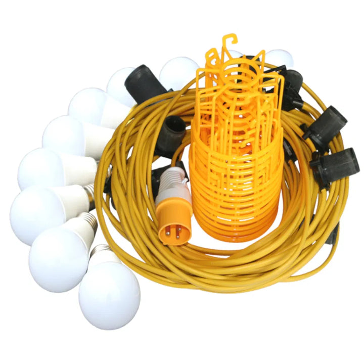 22m Festoon Kit - ES Fitting - 110V Reliable Site Lighting Solution