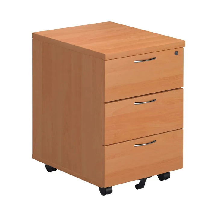 3-Drawer Mobile Pedestal - Beech Finish