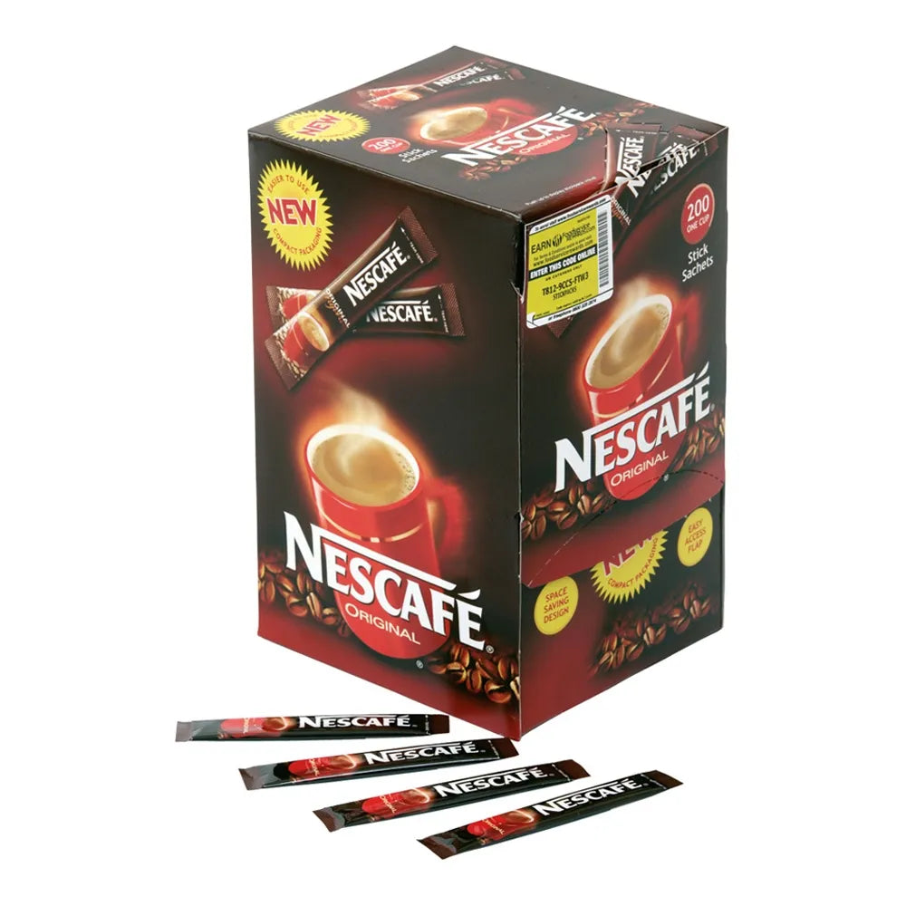 Nescafe Original Coffee Sachet Sticks - Pack of 200 | Convenient & Delicious Coffee