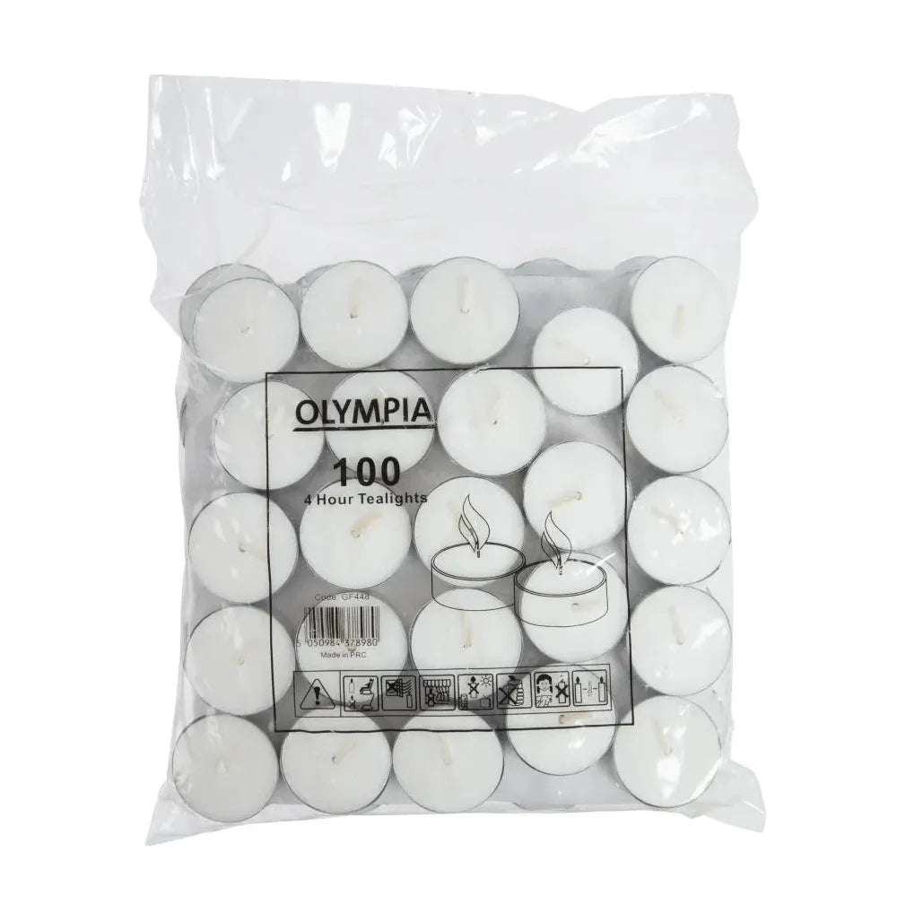 4 Hour Tealights - Pack of 100 | Long-Lasting and Reliable Lighting Solution