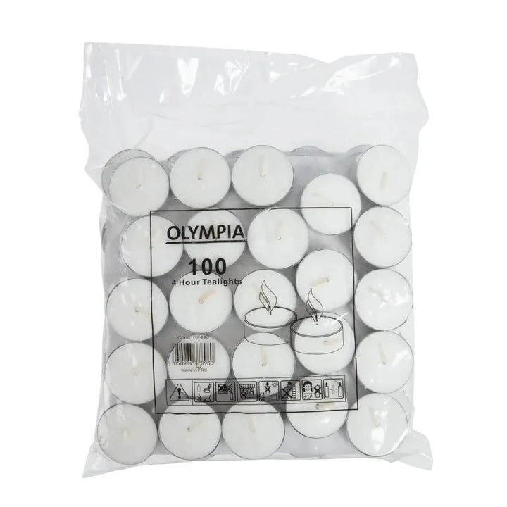 4 Hour Tealights - Pack of 100 | Long-Lasting and Reliable Lighting Solution