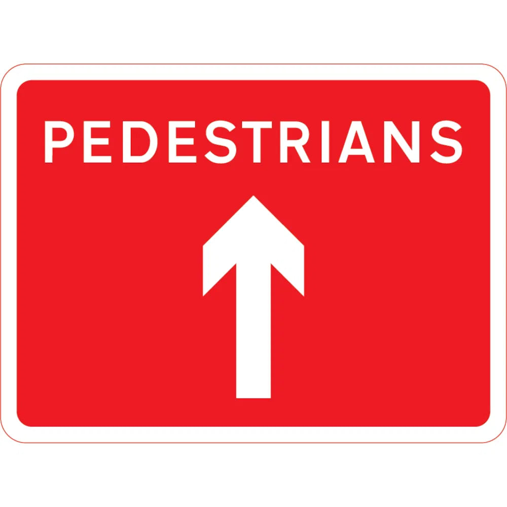Pedestrians Ahead - Black Plastic Sign