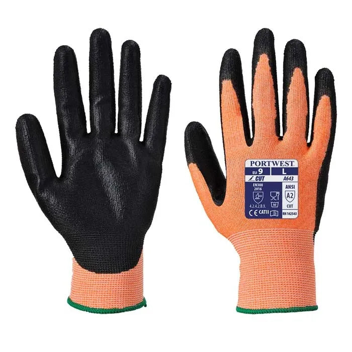 Portwest A643 Amber Cut Level B Foamed Nitrile Glove - Superior Grip and Protection