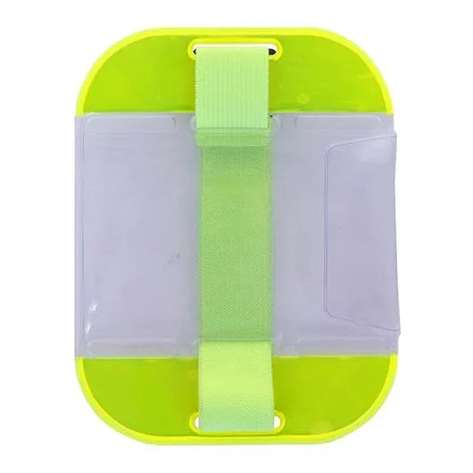 Hi Vis Yellow Armband ID Pocket - Plain Identification Holder