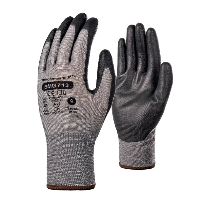 Benchmark Grey/Black Cut Level B Glove with PU Coating