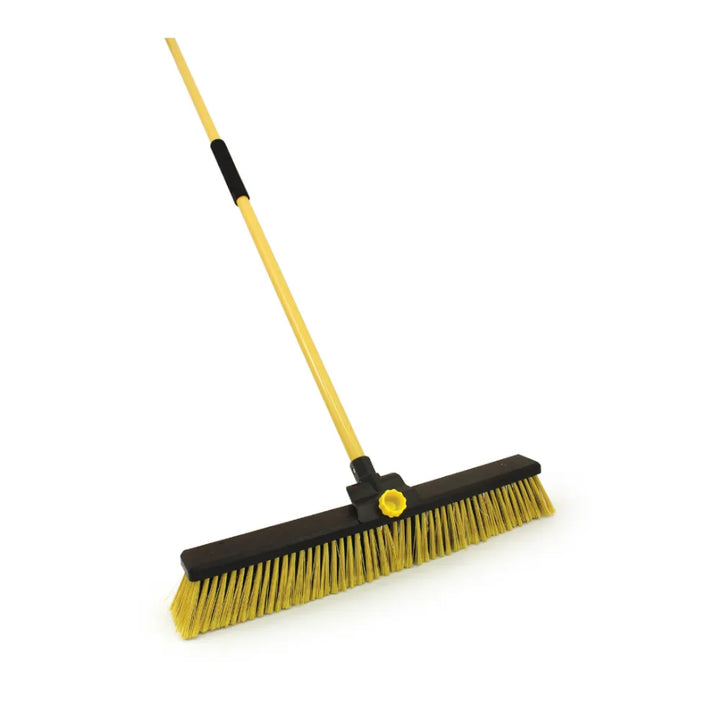 24" Bulldozer Broom – Soft & Stiff Bristles with Metal Handle