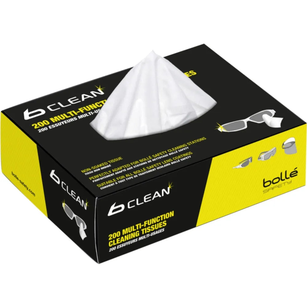 Bolle Lens Cleaning Tissues - 200 Pack | Non-Abrasive and Eco-Friendly Cleaning Solution