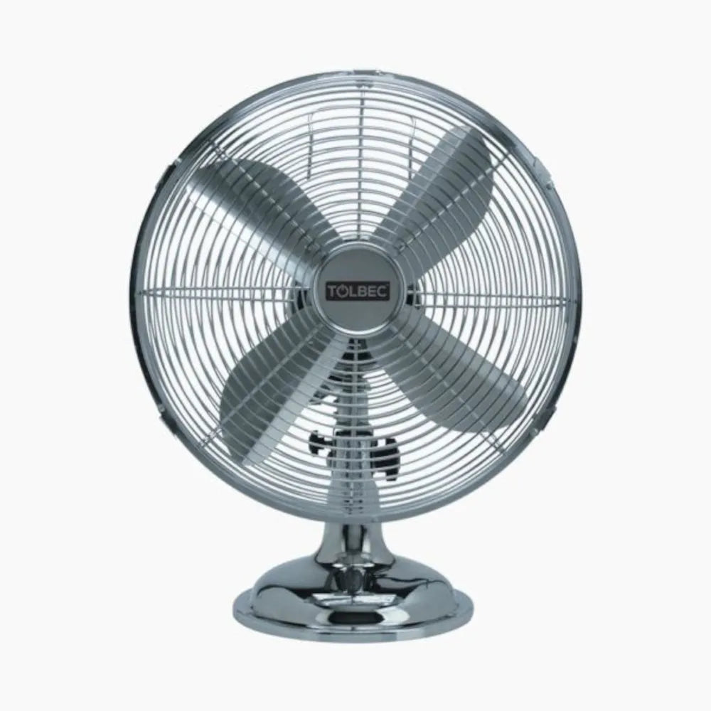 12-Inch Chrome Desk Fan for Efficient Cooling and Stylish Design