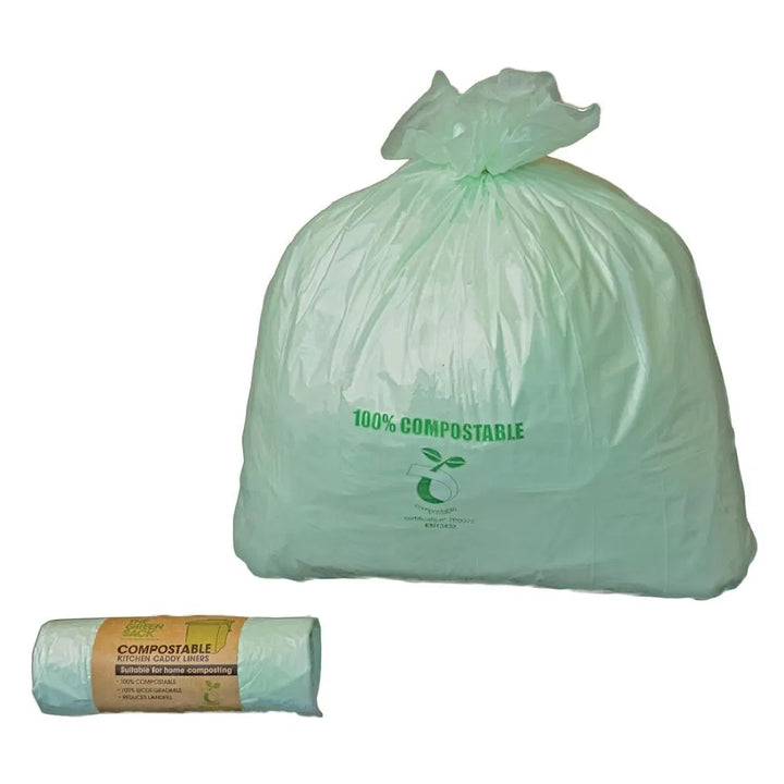 Compostable Small Caddie Liners - 10 Litre - Roll of 20 | Eco-Friendly Waste Solution