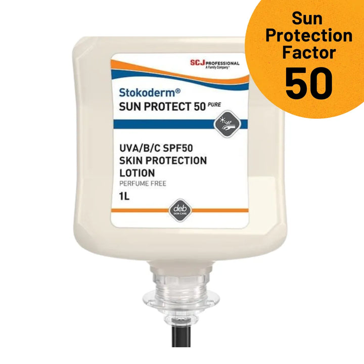 Deb Stokoderm Sun Protect 50 PURE - 1 Litre Cartridge | High-Performance SPF50 Sunscreen