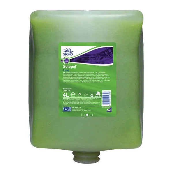 4L Deb Solopol Lime Cartridge | Effective Lime Scented Hand Cleaner