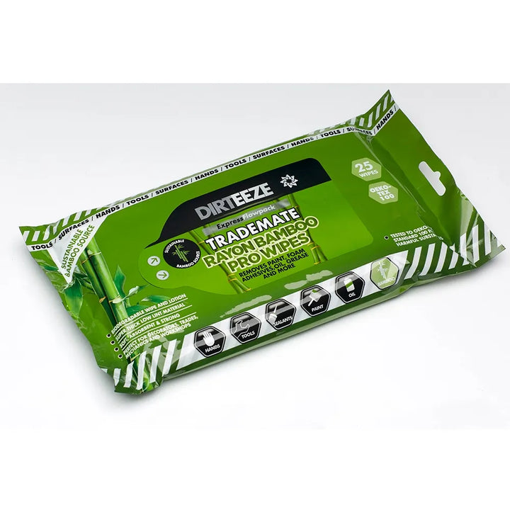 Dirteeze Rayon Bamboo Pro Wipes - Pack of 25 | Eco-Friendly Heavy Duty Cleaning Wipes