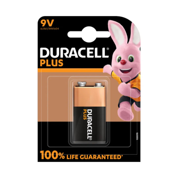 Duracell Plus 9V Battery - Pack of 1 | Reliable Power for Essential Devices