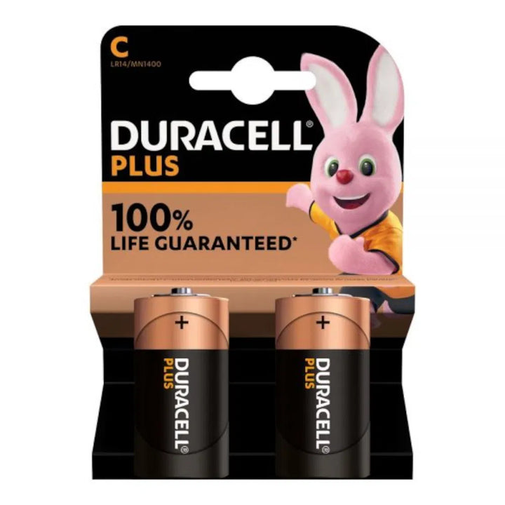 Duracell Plus C Batteries - Pack of 2 | Reliable Power for Household Devices