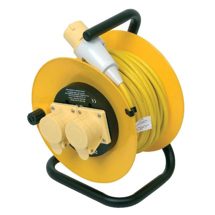 110V Extension Reel - 16Amp - 25m: Compact and Durable Power Extension for Site Use