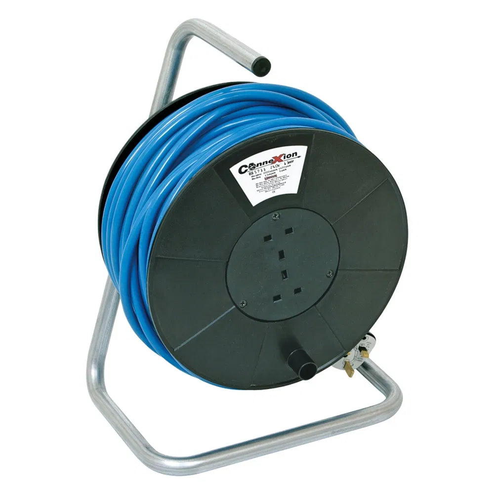 230V 13Amp Extension Reel - 25m: Reliable Power Extension for Worksites