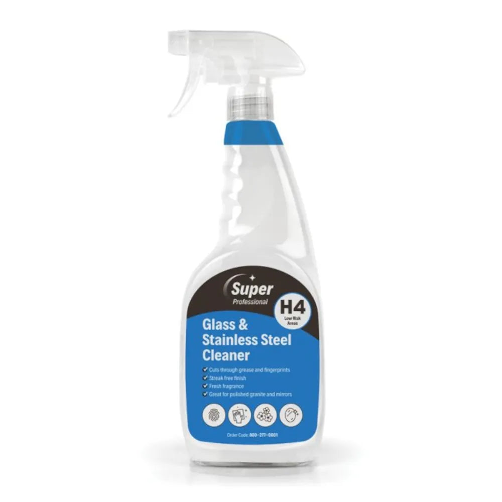 750ml Glass and Stainless Steel Cleaner - Professional Grade Cleaning