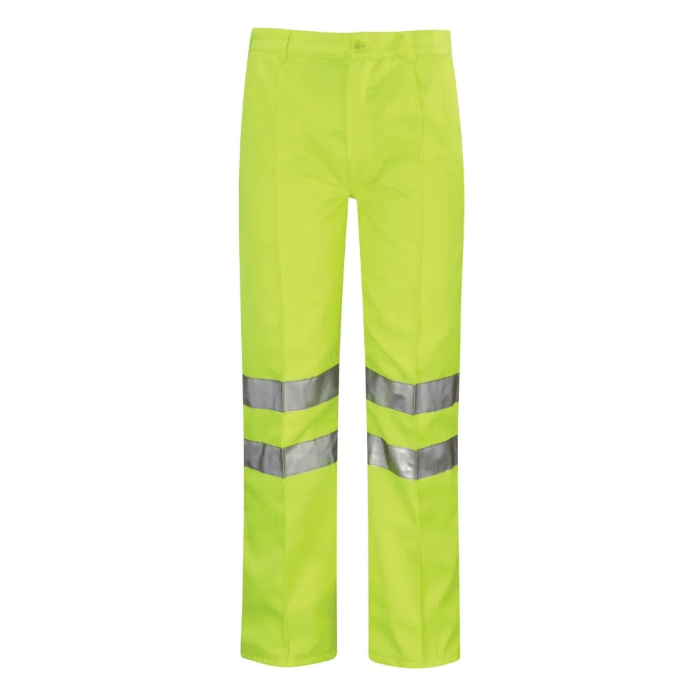 Yellow Hi Vis Poly-Cotton Work Trousers | Protective & Durable