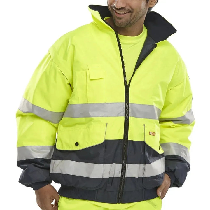 High Visibility Two Tone Bomber Jacket for Enhanced Protection