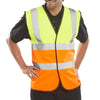 Hi-Vis Two-Tone Waistcoat - Yellow/Orange Safety Vest with Reflective Tape