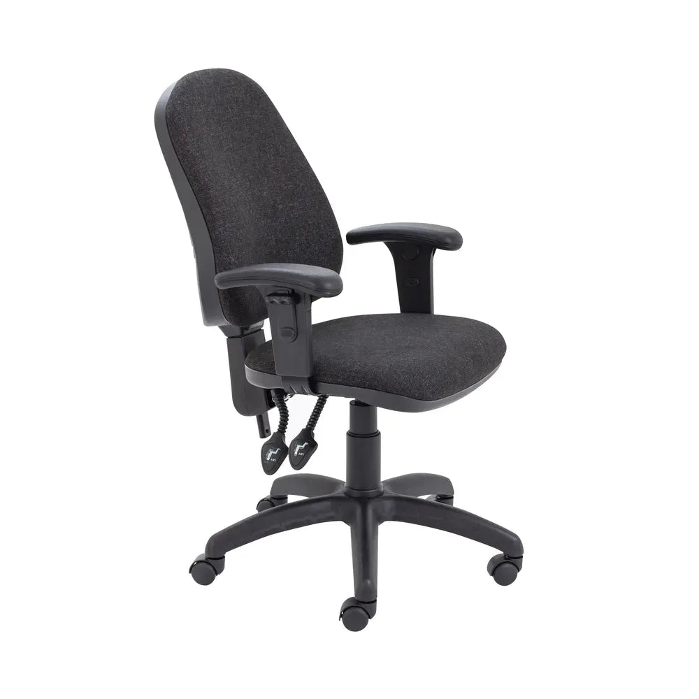 High Back Operator with T-Arms Charcoal Ergonomic Office Chair