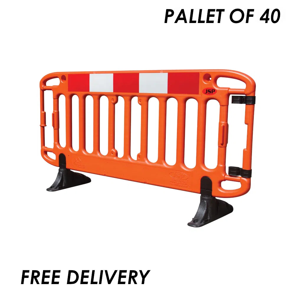 JSP Frontier Barrier - Anti-Trip Feet - 2m | Pallet of 40 Safety Barriers