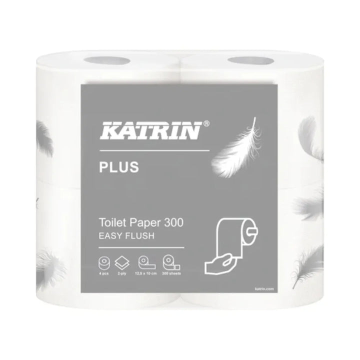 Katrin Plus Easy Flush Toilet Roll - 300 Sheets per Roll - Pack of 20 | Soft, Strong & Biodegradable