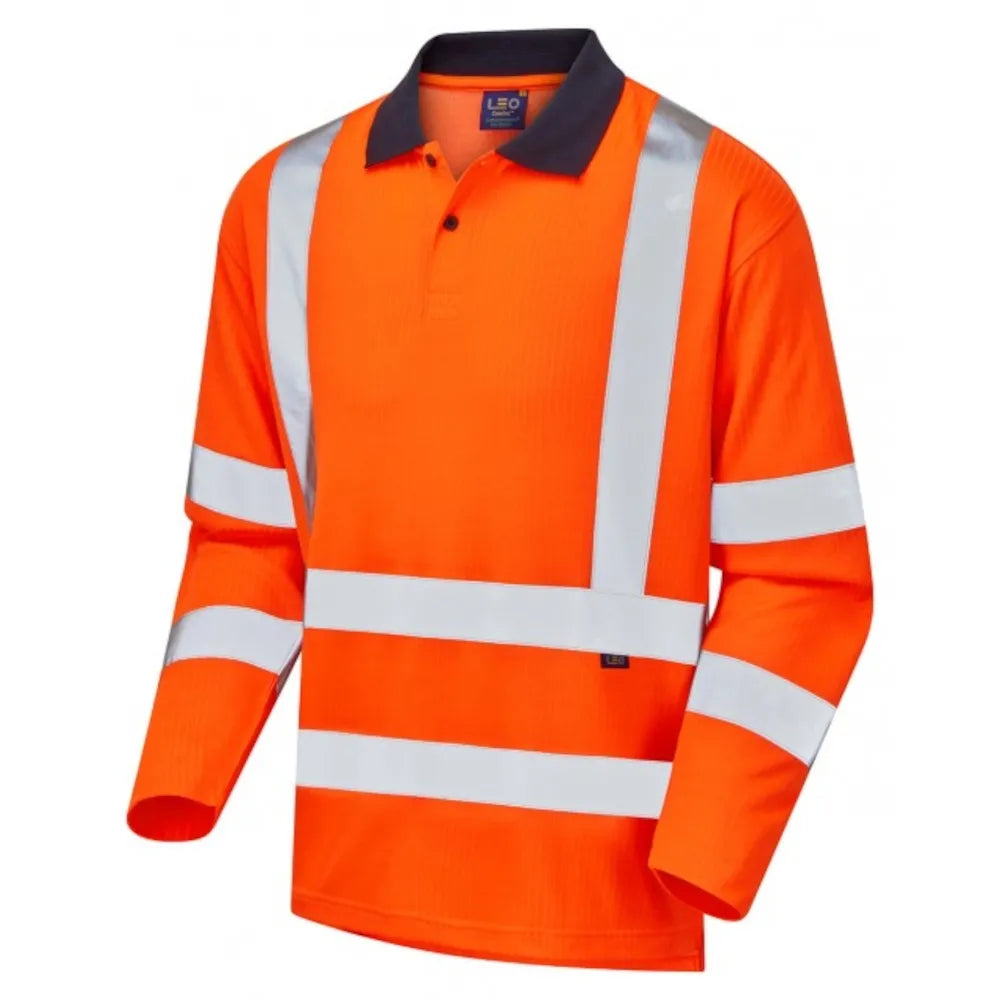 Sustainable High Visibility Long Sleeve Polo Shirt - EcoViz®