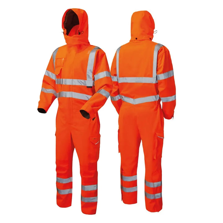 High-Visibility EcoViz® Watertown Recycled Stretch Coverall - Orange