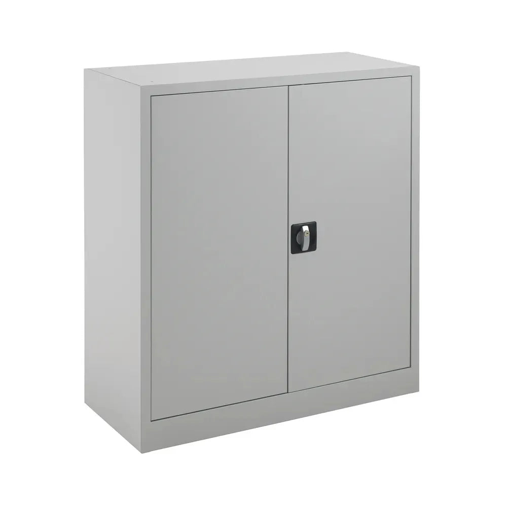 Double Door Metal Cupboard in Grey – Perfect for Office Supplies and Files