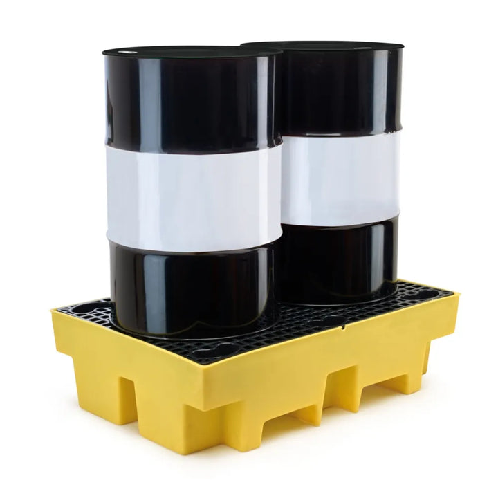 Oil Spill Containment Pallet Sump for 2 Drums with Grating