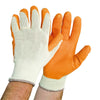 Latex Palm Coated Orange Builders Grip Gloves | Enhanced Grip for Construction