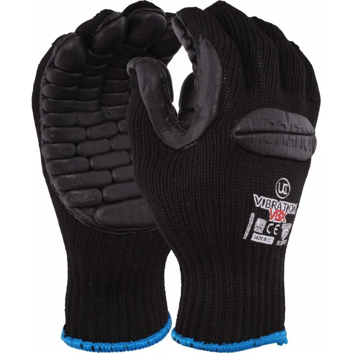 Black Palm Padded Gloves for Vibration Protection