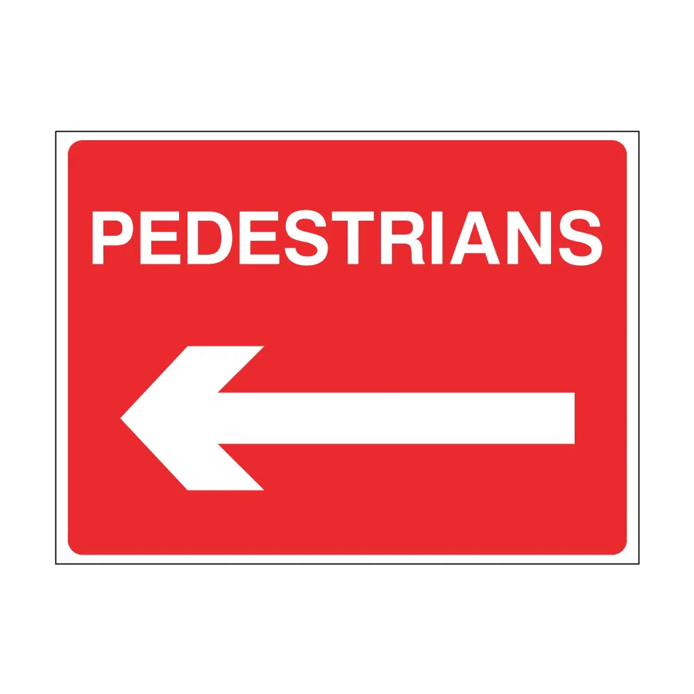 Pedestrians arrow left - 600mm x 450mm - Zintec Sign
