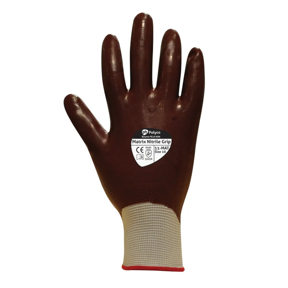 Matrix 11-MAT Nitrile Fully Coated Gloves by Polyco | Reliable Hand Protection