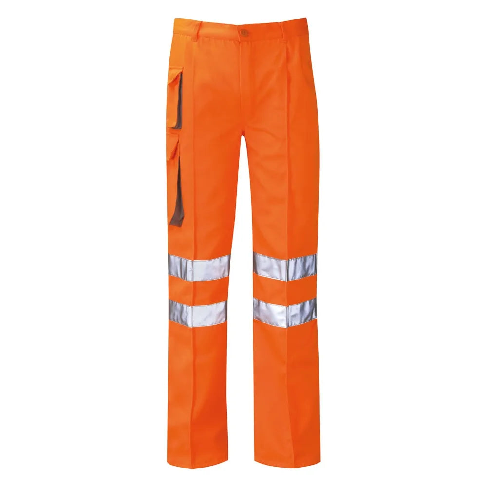 Orange Hi Vis Polycotton Combat Trouser | Ideal for Rail Workers