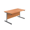 Rectangular Beech and Silver Desk – Stylish and Functional Workspace Solution