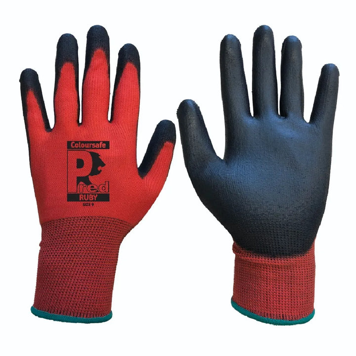 Red PU Glove - Level 1 Cut Protection with Superior Grip & Flexibility