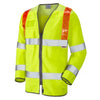 13 Zip Front Jerkin with Orange Braces - Yellow Hi-Vis Safety Vest