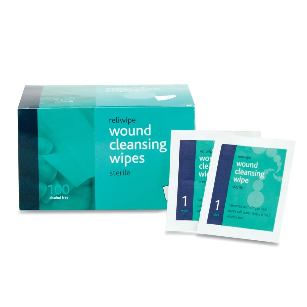 Saline Wound Cleansing Wipes - 100 Pack | Sterile & Effective First Aid Solution