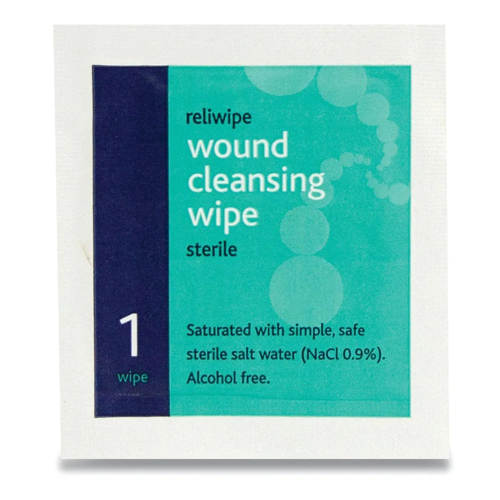 Saline Wound Cleansing Wipes - 100 Pack | Sterile & Effective First Aid Solution