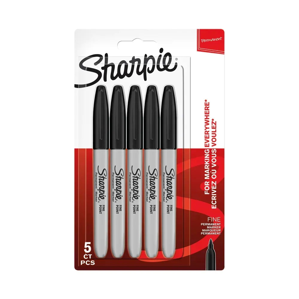 Sharpie Permanent Marker - Black - Pack of 5 | Bold and Reliable Marking Solution