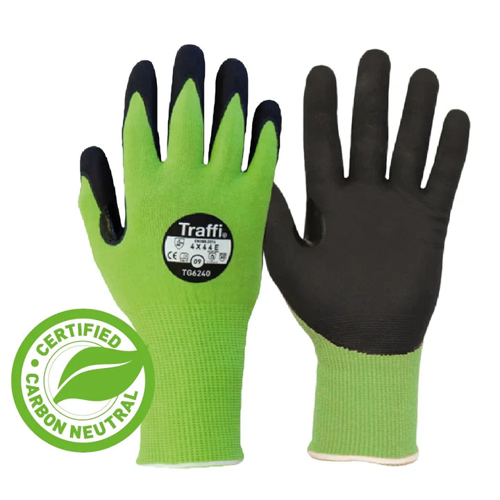 Traffi TG6240 Green Gloves – Durable, Washable, and Cut Resistant