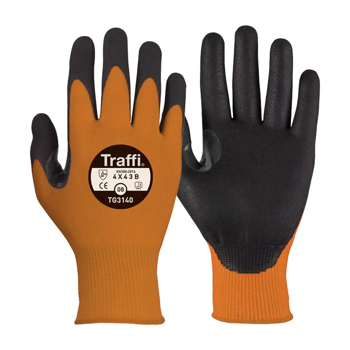 Traffi TG3140 Morphic Cut Level B Amber Glove - Enhanced Protection and Grip