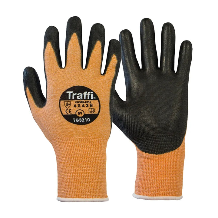 Traffi TG3210 Amber Gloves | Superior Cut Level B Safety for Professionals