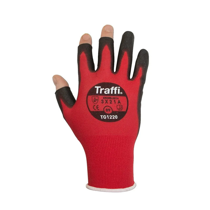 Traffiglove TG1220 Metric 3 Digit 1 Red Glove - Enhanced Visibility and Protection