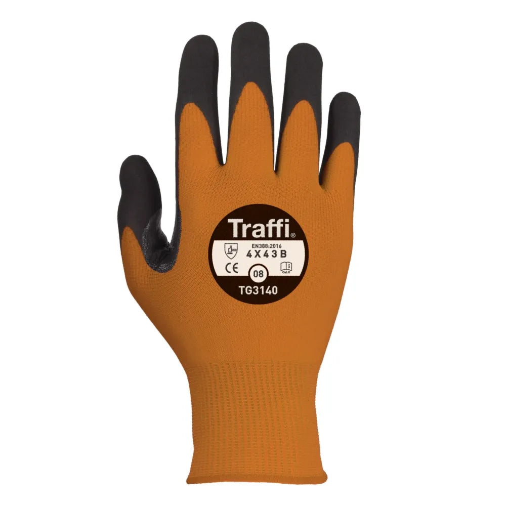 Traffi TG3140 Morphic Cut Level B Amber Glove - Enhanced Protection and Grip