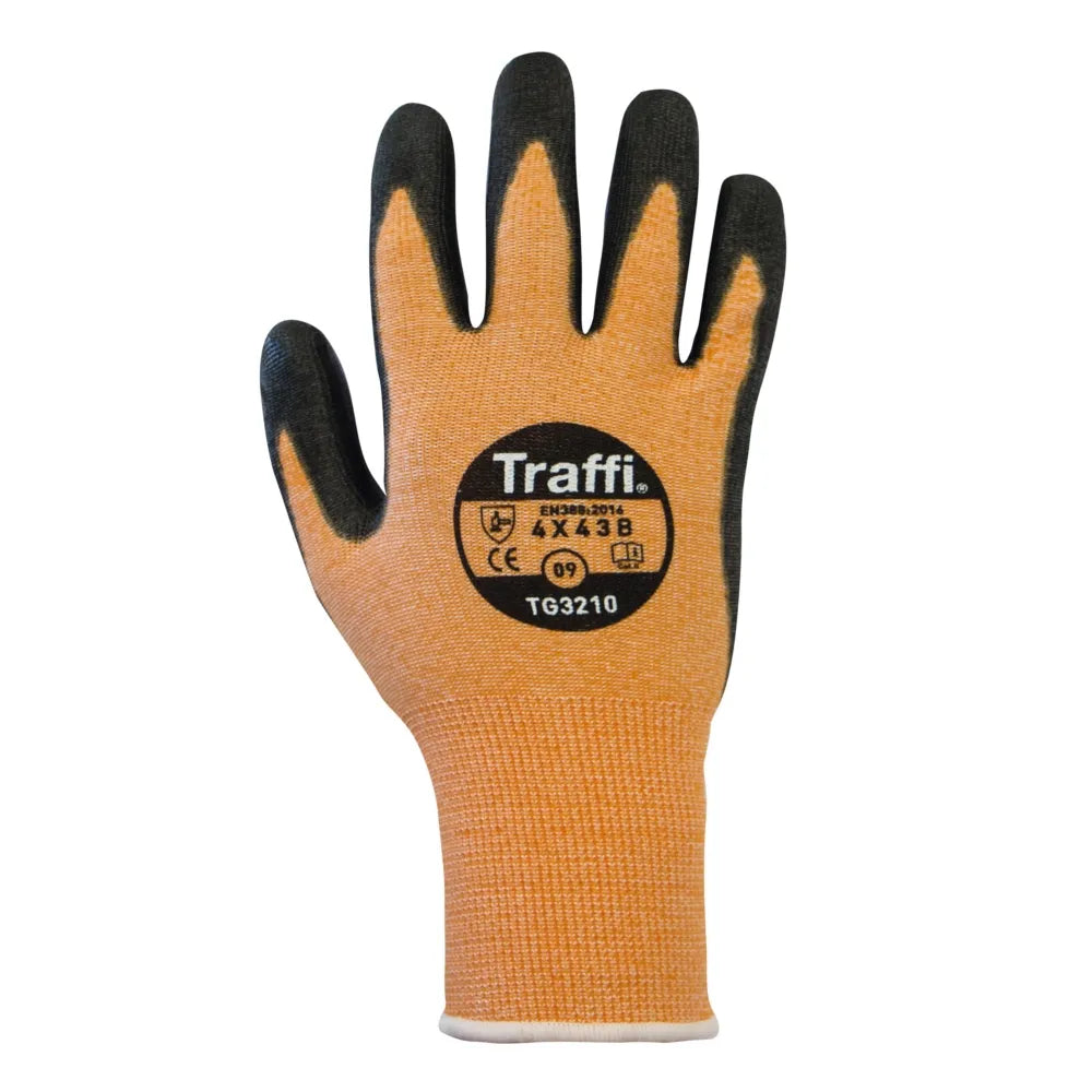 Traffi TG3210 Amber Gloves | Superior Cut Level B Safety for Professionals